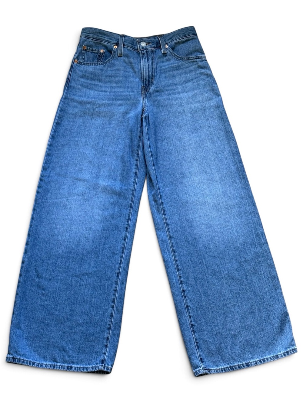 Levi's Premium XL STRAIGHT Wide-Leg High-Rise Jeans in Medium Blue size 25